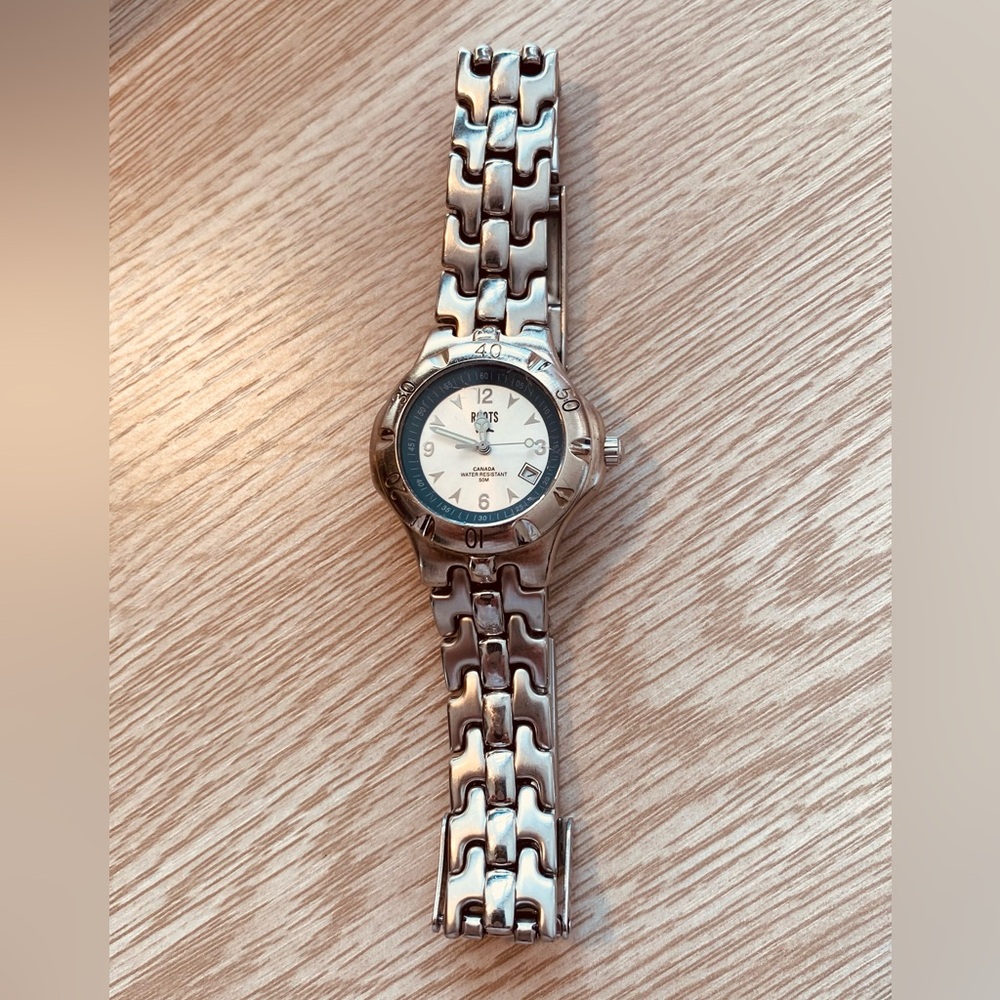 Roots Canada Stainless Steel Water Resistant Watch - New Battery